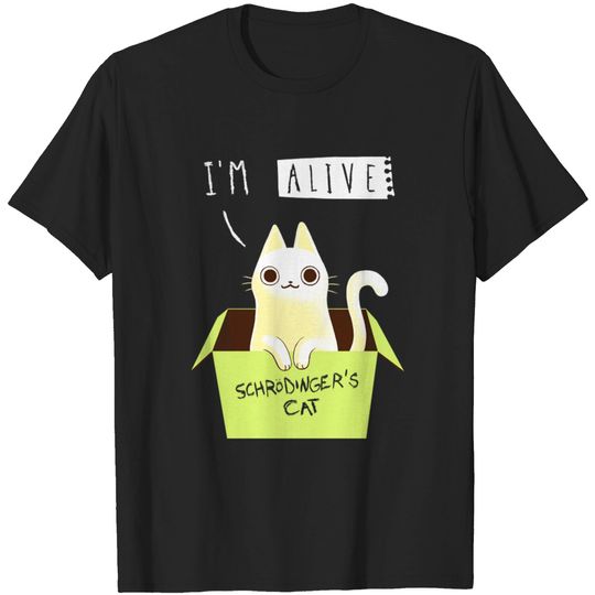 Discover Double Schrödinger's Cat Dead and Alive - Funny Cute Kitty - Quantum Physics - Schrodingers Cat - T-Shirt