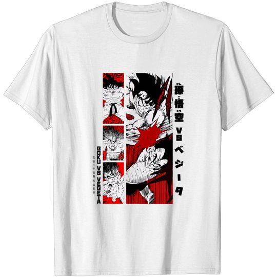 Discover Goku vs Vegeta = DRAGON BALL Z = Saiyan Saga White Version - Goku And Vegeta Dragon Ball - T-Shirt