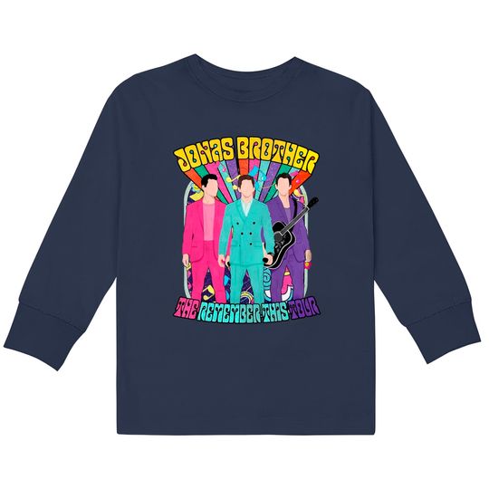 Discover Jonas Brother Kids Long Sleeve T-Shirts - Vintage 90s Style Kids Long Sleeve T-Shirts