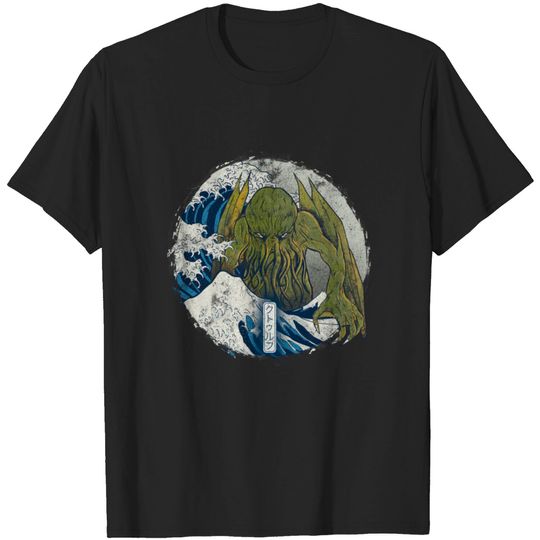 Discover The Great Cthulhu - Great Wave Off Kanagawa - T-Shirt