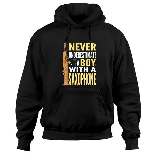 Discover Instrument Saxophone Boys Jazz Music Saxophonist Hoodies
