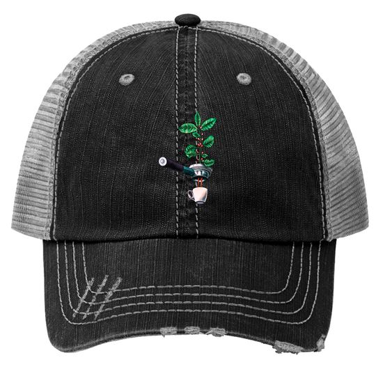 Discover Coffee Plant TTrucker Hat Espresso Barista Trucker Hats