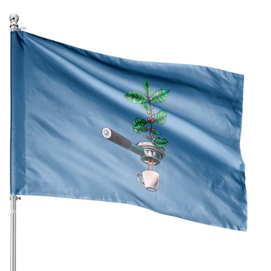 Discover Coffee Plant House Flag Espresso Barista House Flags