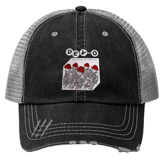 Discover Devo Band PREMIUM Trucker Hat, Devo Freedom and Choice Trucker Hats