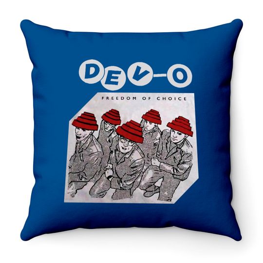 Discover Devo Band PREMIUM Throw Pillow, Devo Freedom and Choice Throw Pillows