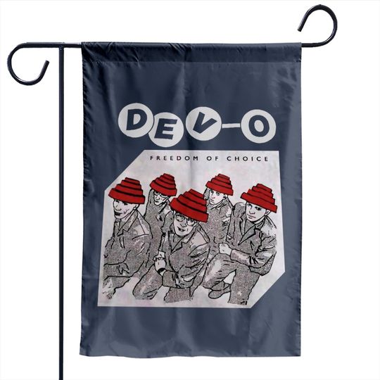 Discover Devo Band PREMIUM Garden Flag, Devo Freedom and Choice Garden Flags