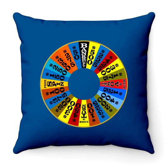 Discover Wheel of Fortune logo Throw Pillow Throw Pillows