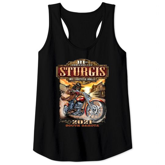 Discover 2021 Sturgis Motorcycle Rally 81st Anniversary Wild Bill Tank Tops