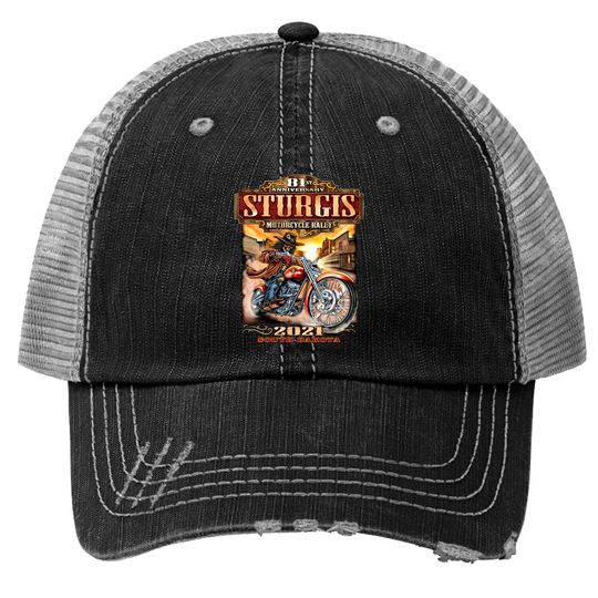 Discover 2021 Sturgis Motorcycle Rally 81st Anniversary Wild Bill Trucker Hats
