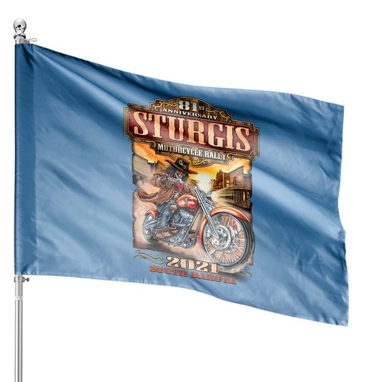 Discover 2021 Sturgis Motorcycle Rally 81st Anniversary Wild Bill House Flags