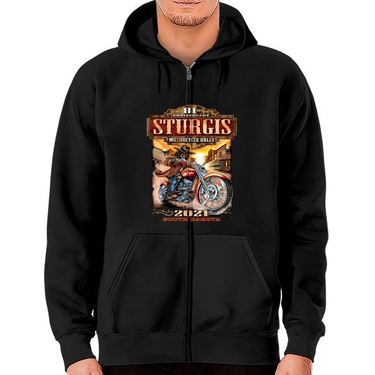 Discover 2021 Sturgis Motorcycle Rally 81st Anniversary Wild Bill Zip Hoodies