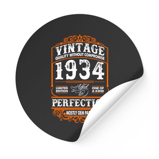 Discover Vintage 1934 Perfection Mostly OEM Parts Stickers