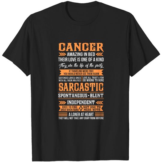 Discover Cancer Amazing In Bed Their Love Is One Of Kind Shirt - Cancer Zodiac Sign - T-Shirt