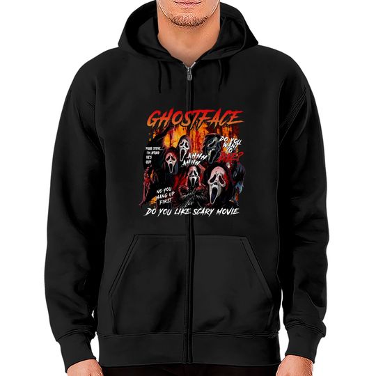 Discover Vintage Scream Ghostface Zip Hoodies