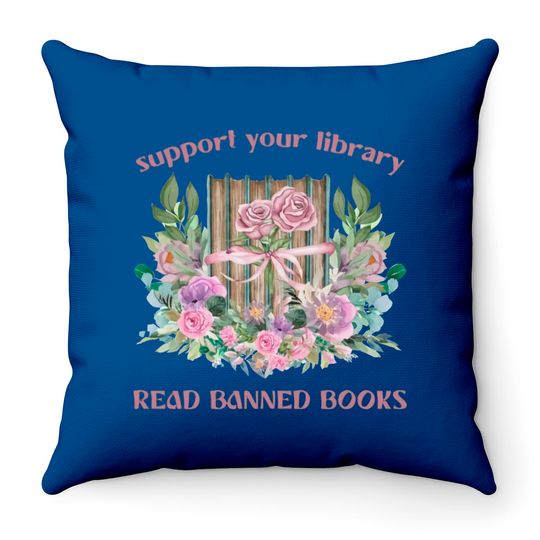Discover Read Banned Books Throw Pillow: Support Your Library | Throw Pillows for Librarian