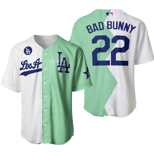 Discover Bad Bunny Baseball Jersey, 2023 Bad Bunny #22 Softball Baseball Jersey Game Team