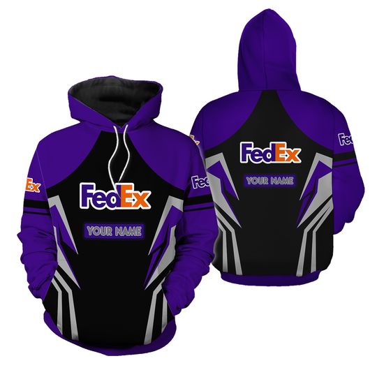 Discover Fedex Express purple armor Hoodie 3d custom name for Delivery Driver