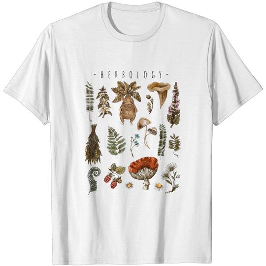 Discover Herbology shirt Vintage Graphic Design shirt Herbs Aesthetic Nature Plants Mushrooms Flowers