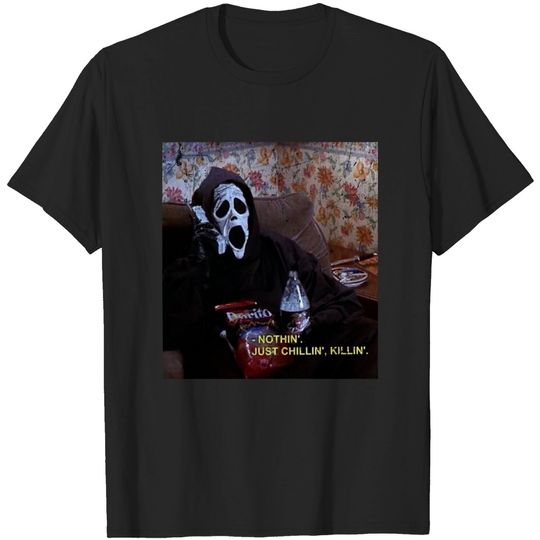 Discover Nothin' Chillin Killin Horror Sweatshirt, Let's Watch Scary Movies Sweater, Scream Crewneck, Ghostface Sweatshirt, Horror Halloween Shirt
