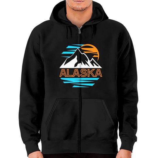 Discover Alaska Travel Alaskan Souvenir Vacation Zip Hoodies