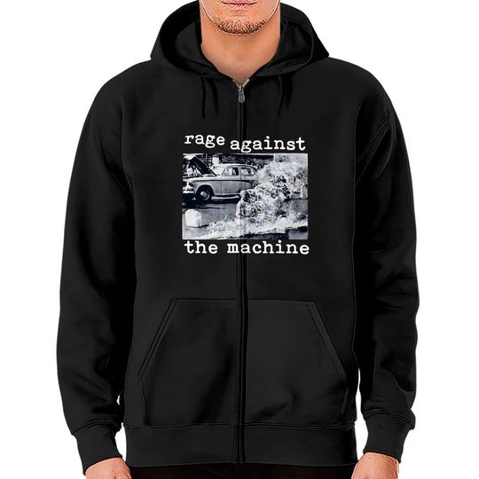 Discover Large Rage Aganist The Machine band Zip Hoodies