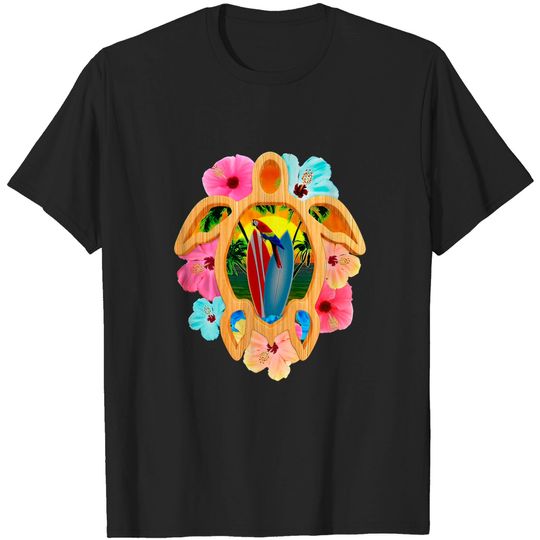 Discover Aloha Tropical Honu Sea Turtle - Hawaiian - T-Shirt