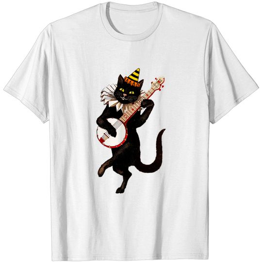 Discover Dancing Banjo Party Cat - Halloween - T-Shirt
