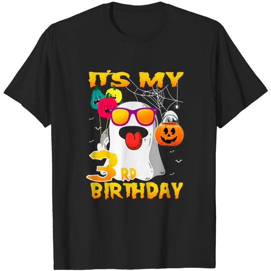 Discover My 3rd Birthday Ghost Pumpkin Halloween Costume T-Shirt