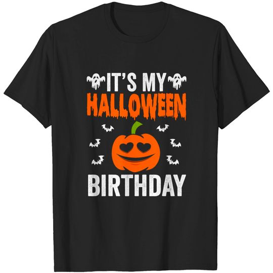 Discover Halloween Birthday Shirt Pumpkin Birthday On Halloween Bday T-Shirt
