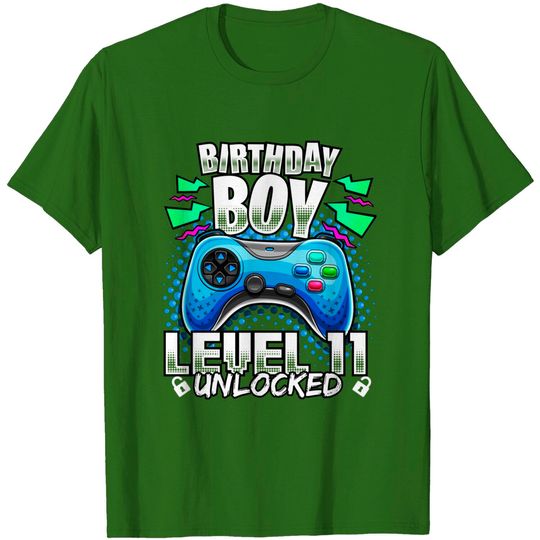 Discover Level 11 Unlocked Video Game 11th Birthday Gamer T Shirt