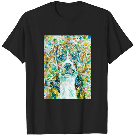 Discover BEAGLE watercolor portrait .1 - Beagle - T-Shirt