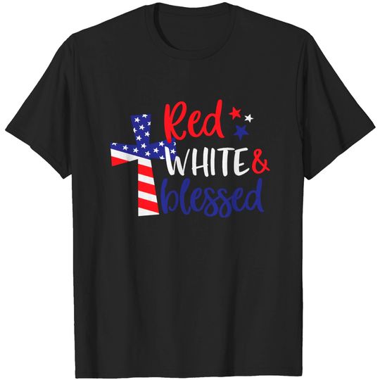 Discover Fourth Of July Unisex T-Shirt Red White Blessed