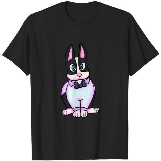 Discover Dapper Dutch: Black - Bunny Rabbit - T-Shirt