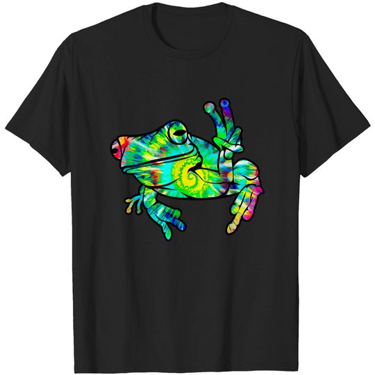 Discover Cool Peace Frog Tie Dye T-Shirt