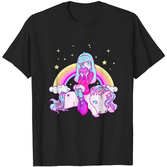 Discover Kawaii Pastel Goth Unicorn Cute Girl T-Shirt