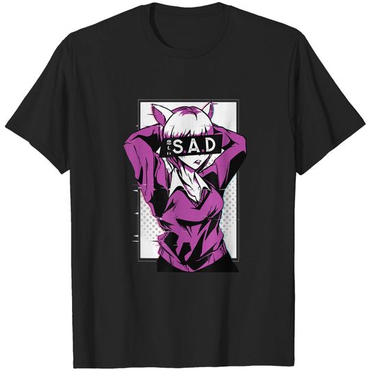 Discover Sad Manga T-shirt Nu Goth, Ahegao Japanese Anime Otaku