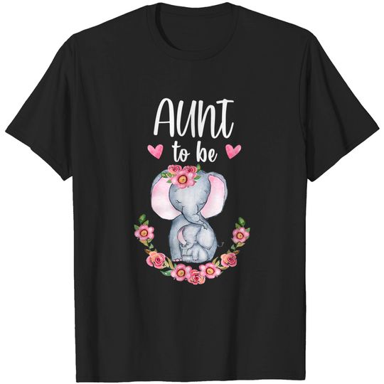 Discover Aunt To Be Elephant Baby Shower Floral T-Shirt