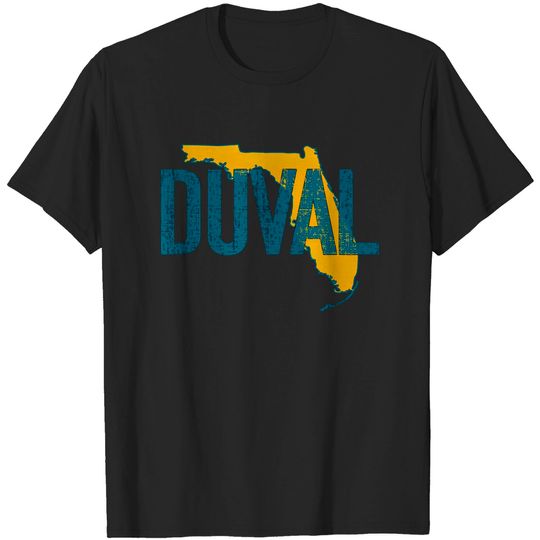 Discover Teal Duval Florida Outline Sacksonville TShirt