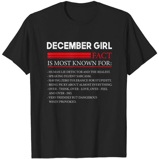 Discover December Girl Fact Birthday Womens December Gift T-Shirt