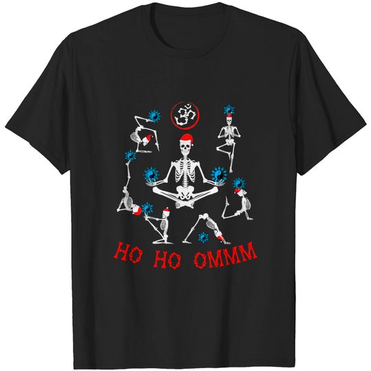 Discover Skeleton Christmas Yoga Poses Santa Hat Yin Yang Premium T-Shirt