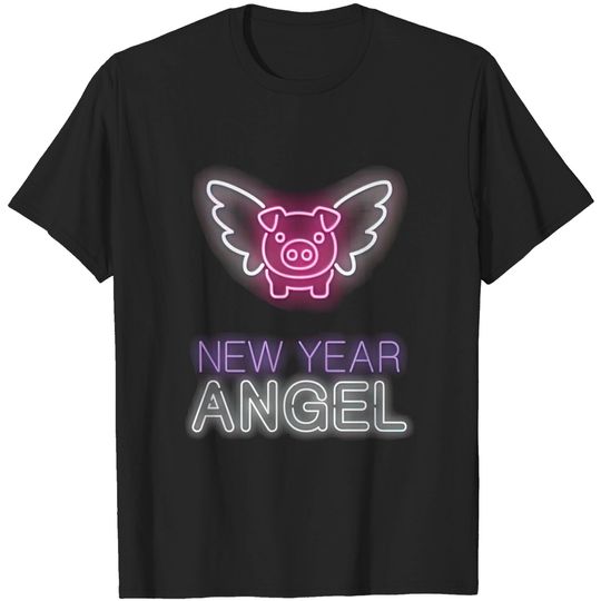 Discover New Year Angel Funny Pig Print - Funny Pig - T-Shirt