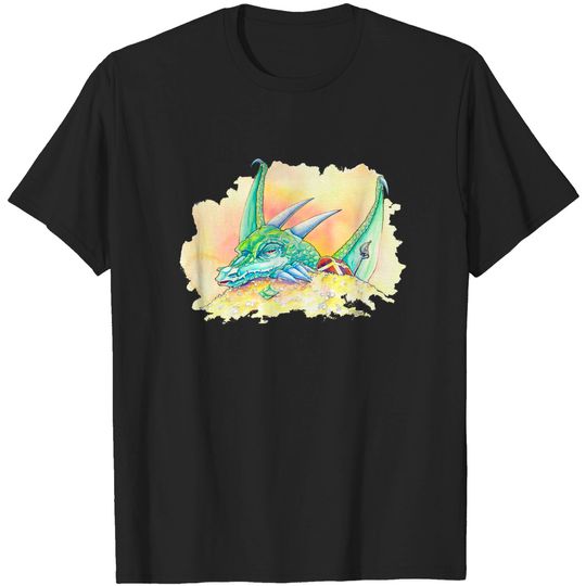 Discover Tranquil Green Dragon (Watercolor) - Dragon - T-Shirt