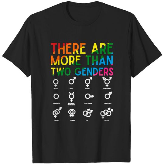 Discover There Are More Than Two Genders Symbols Rainbow LGBT Flag T-Shirt