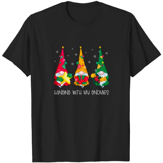 Discover Hanging with my Gnomies Shirt Christmas Costume Three Gnomes T-Shirt