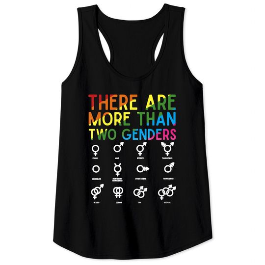 Discover There Are More Than Two Genders Symbols Rainbow LGBT Flag Tank Tops