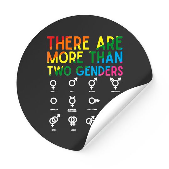 Discover There Are More Than Two Genders Symbols Rainbow LGBT Flag Stickers