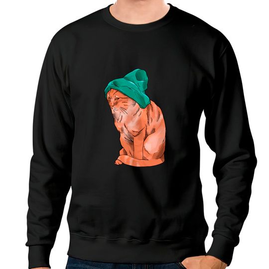 Discover Cat with Beanie - Cat With Hat - Sweatshirts