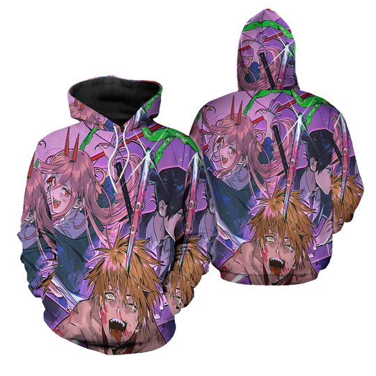 Discover Chainsaw Man 3D Hoodie Pullover