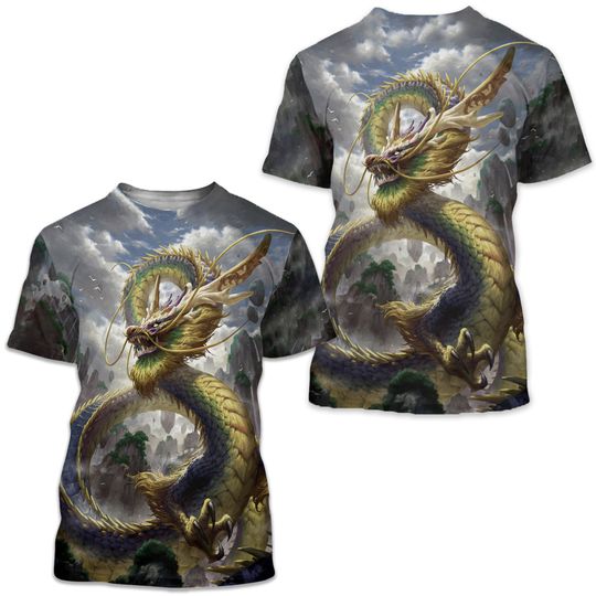 Discover Dragon Graphic Prints 3D T-shirt Casual For Men Unisex
