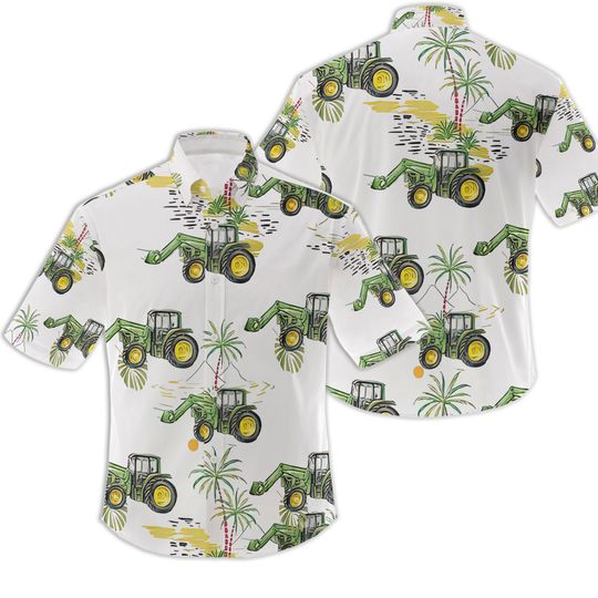 Discover Green Tractor Hawaiian Shirt